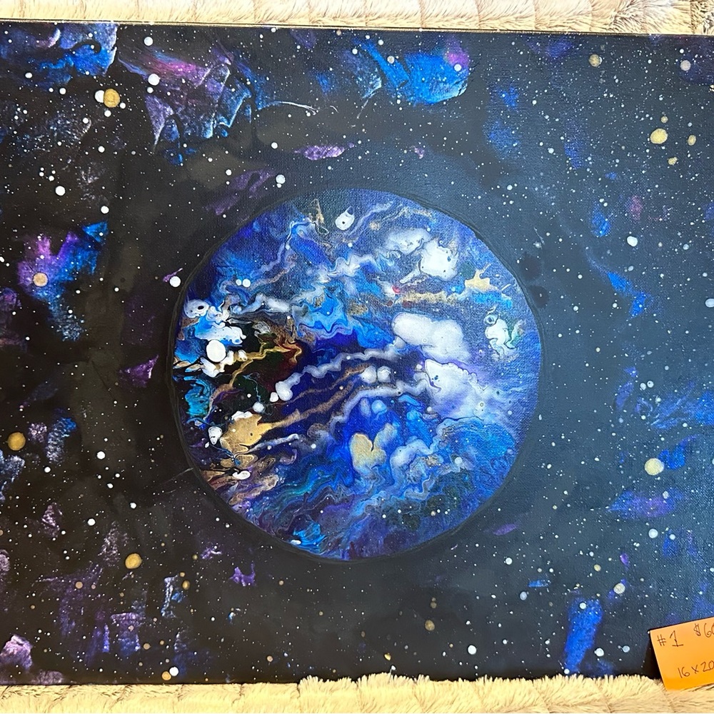 Handmade canvas paintings.